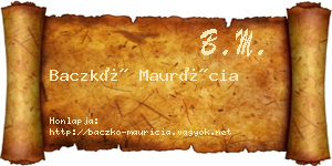 Baczkó Maurícia névjegykártya